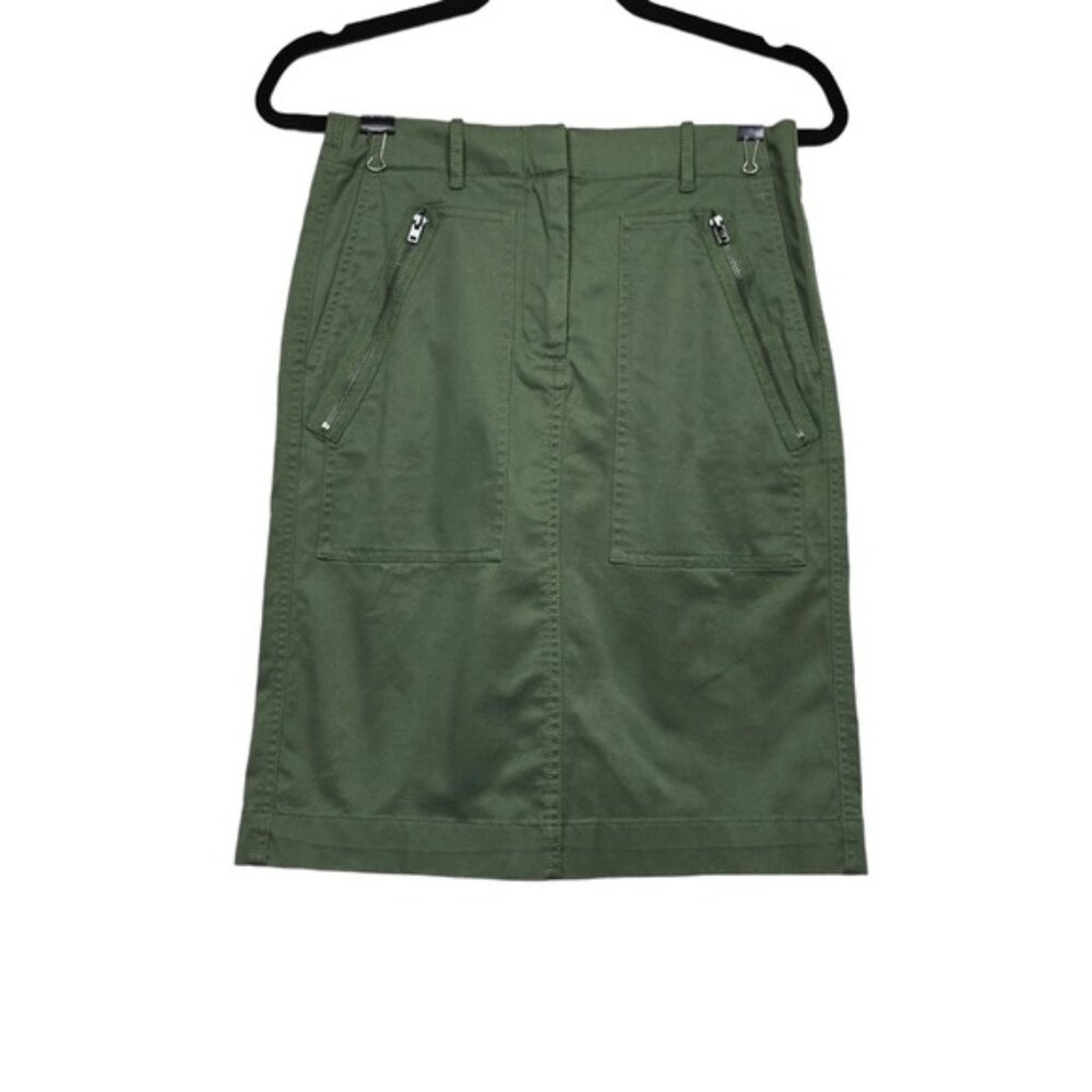 J.Crew Womens Green Utility Chino Pencil Skirt Size 2 NWT